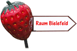 Erdbeere mit Richtungspfeil Raum Bielefeld